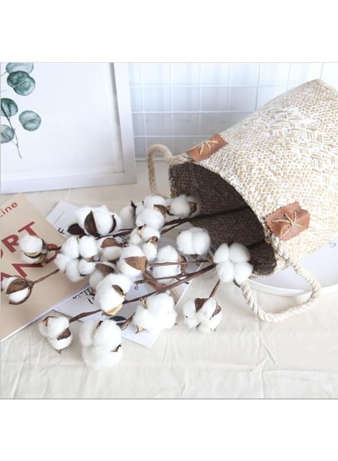 سيقان القطن الاصطناعي الأبيض 10 رؤوس نباتات مزيفة ديكور المنزل باقات الزفاف - Image 5